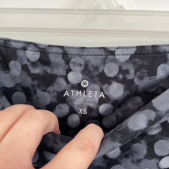 ATHLETA Dot Chaturanga Tight Gray Black Printed Pull On Elastic Waist Leggings - Picture 5 of 11